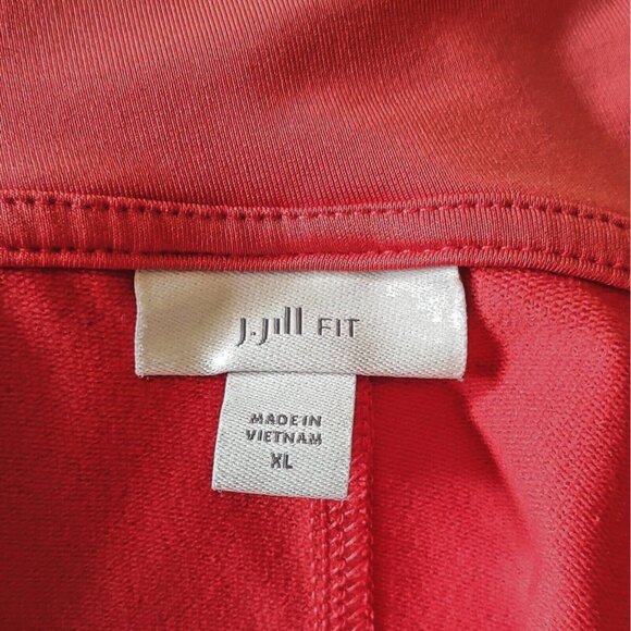 J.Jill Fit Asymmetric Zip Pullover Red Women Size XL Thumb Holes Side Sp… - Picture 5 of 7